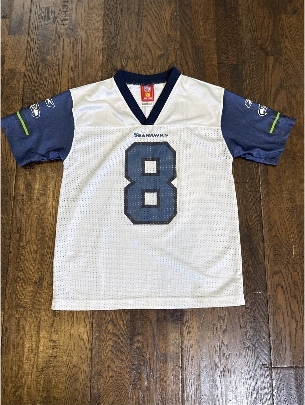 VTG Seahawks Matt Hasselbeck Jersey Youth Medium 10/12 Reebok Blue NWOT NOS